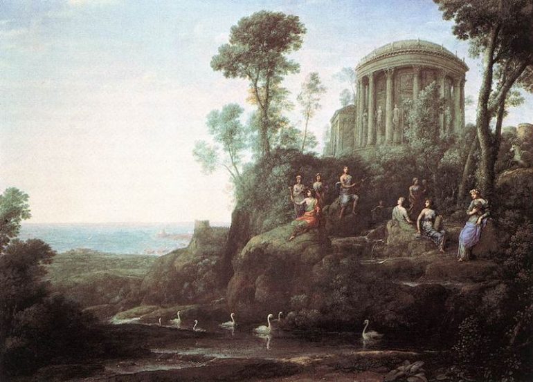 LORRAIN. Claude. Apolo e as Musas no Monte Helion (Parnaso), óleo sobre tela, 98 x 135 cm, 1680 - Museum of Fine Arts (Boston, United States)